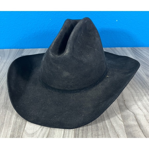 Stetson Skyline Cowboy Western Rodeo Hat Black 6X Pure Fur Felt 607 1/2